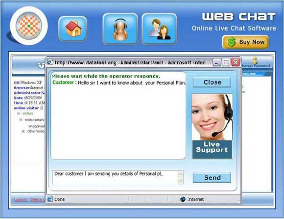 Single Operator Webchat Program screen shot